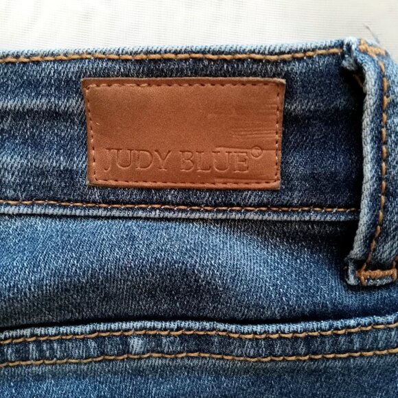 Judy Blue Los Angeles Skinny Fit Distressed Plaid Print Accent Y2k Grunge Jeans - Picture 9 of 9